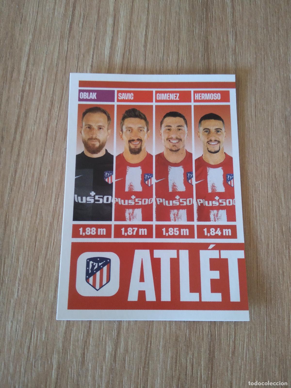 Cromos de f&uacute;tbol: 114 OBLAK SAVIC GIMENEZ HERMOSO ATLETICO DE MADRID CROMO FUTBOL PANINI TOP CLASS 2022 STICKER