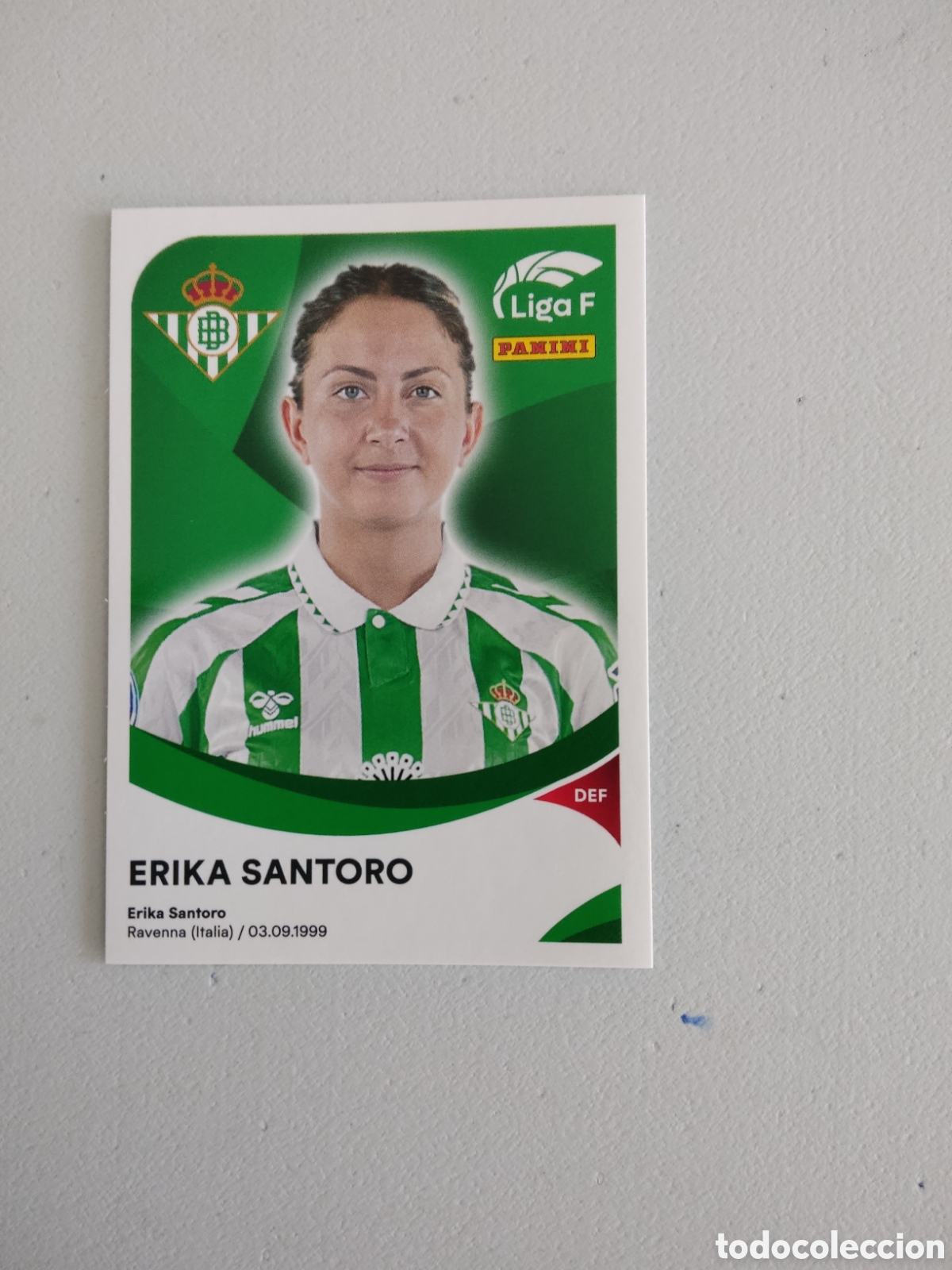 Cromos de f&uacute;tbol: 66 ERIKA SANTORO REAL BETIS LIGA F 2024 2025