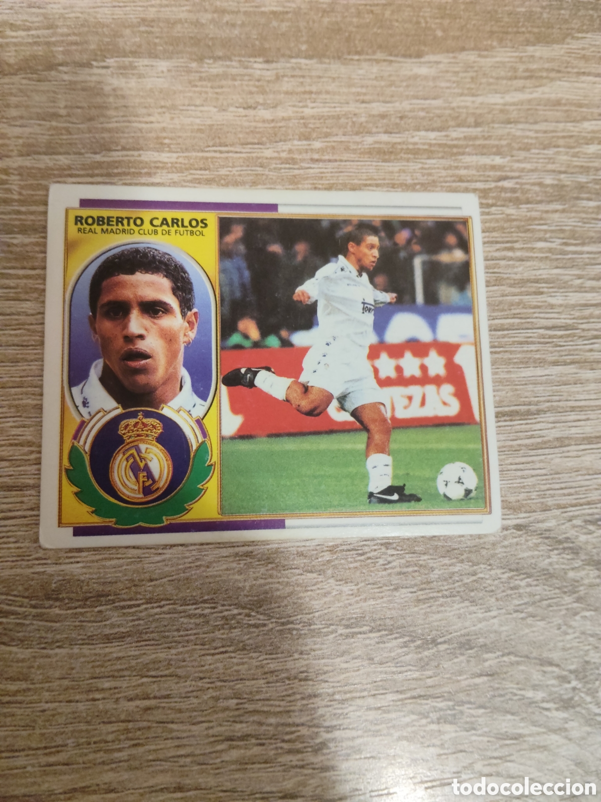 Cromos de f&uacute;tbol: Roberto Carlos Real Madrid versi&oacute;n liga 1996 1997 96 97 ediciones este