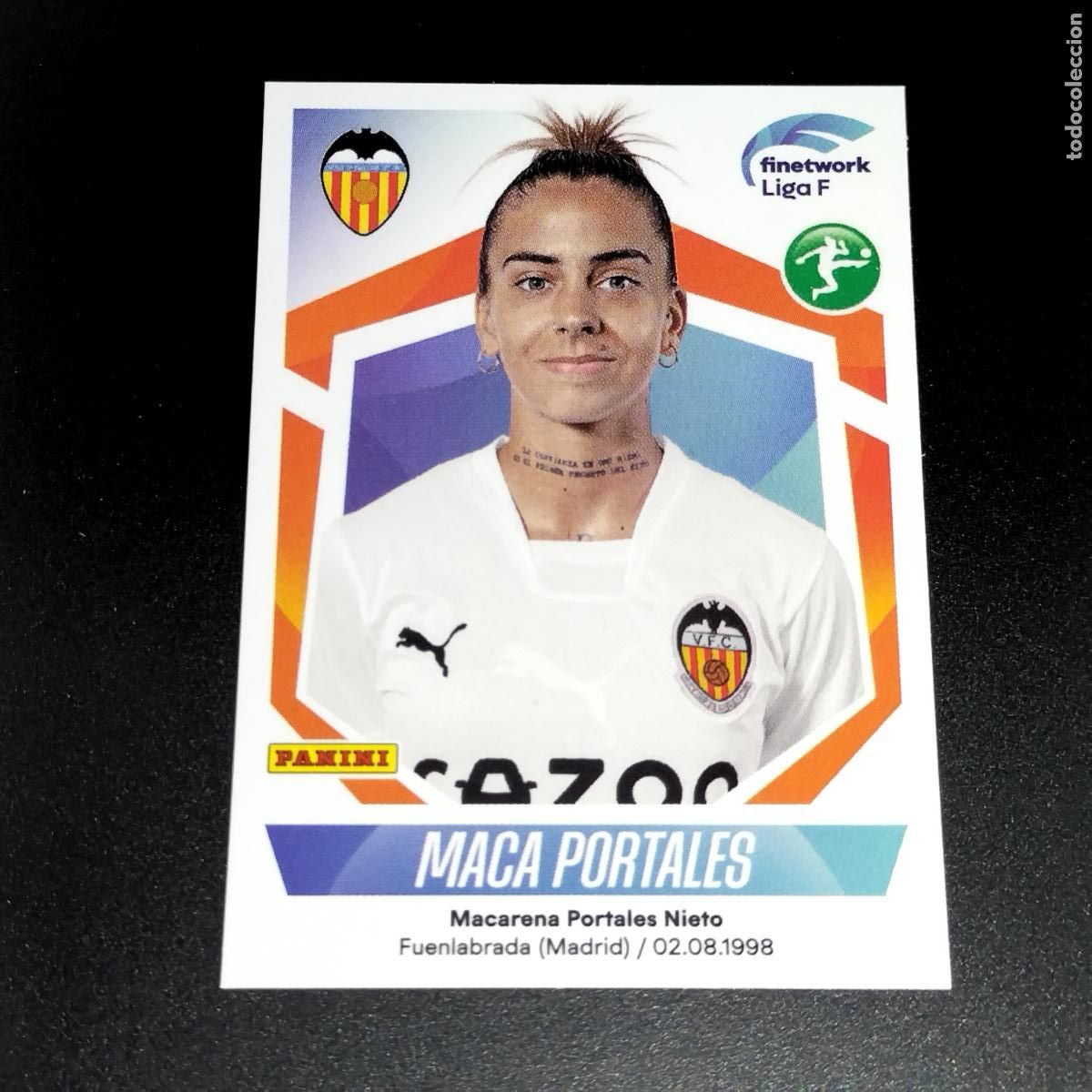 Cromos de f&uacute;tbol: N&ordm; 303 MACA PORTALES VALENCIA CROMOS FINETWORK LIGA F FEMENINA PANINI 2022 2023 22 23