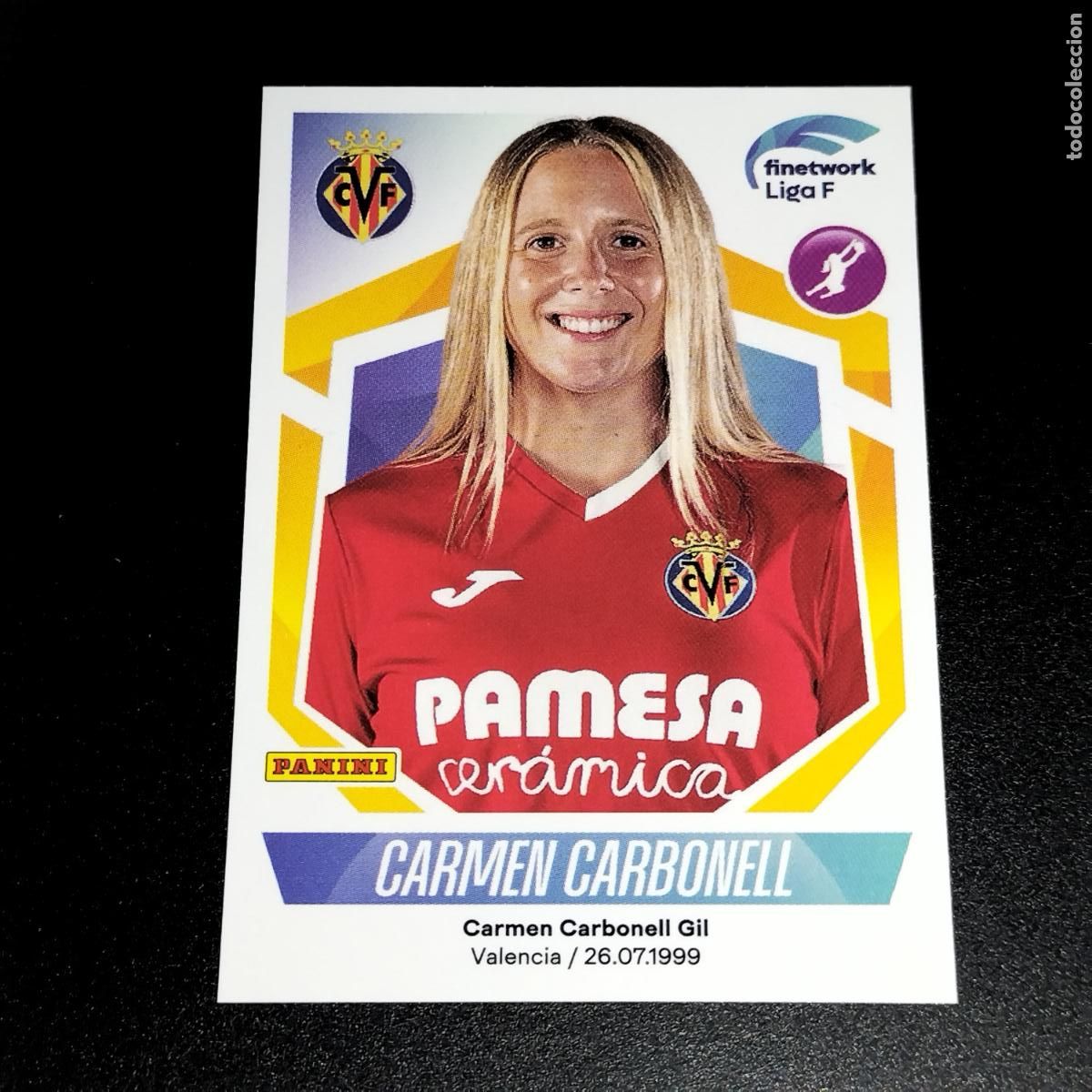 Cromos de f&uacute;tbol: N&ordm; 307 CARMEN CARBONELL VILLARREAL CROMOS FINETWORK LIGA F FEMENINA PANINI 2022 2023 22 23