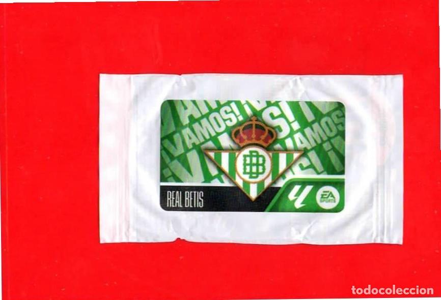 Cromos de f&uacute;tbol: Escudo REAL BETIS &iexcl;Vamos! - CROMO CHICLE LIGA ESTE 2026-2027 26 27