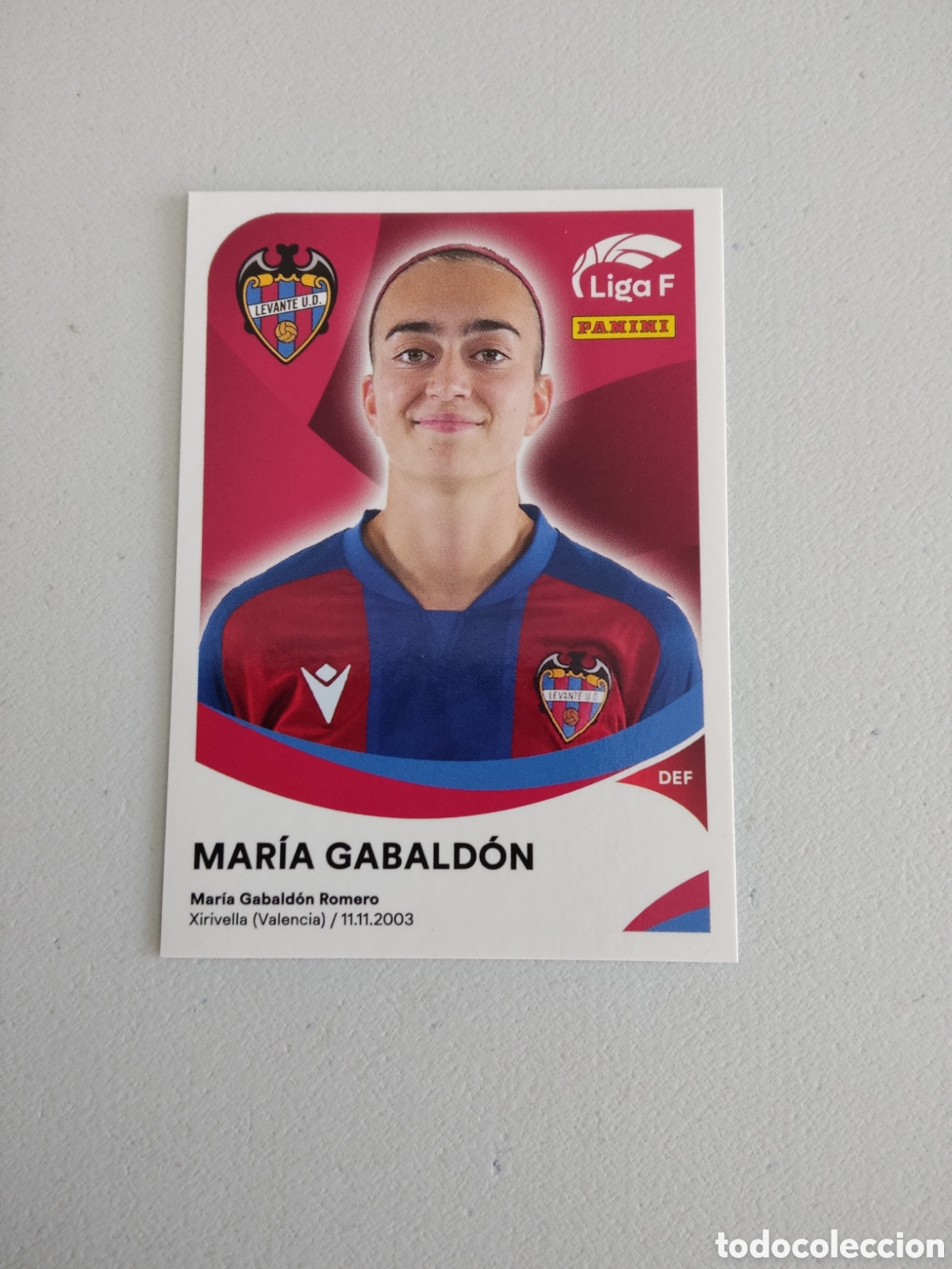 Cromos de f&uacute;tbol: 207 MARIA GABALDON LEVANTE LIGA F 2024 2025
