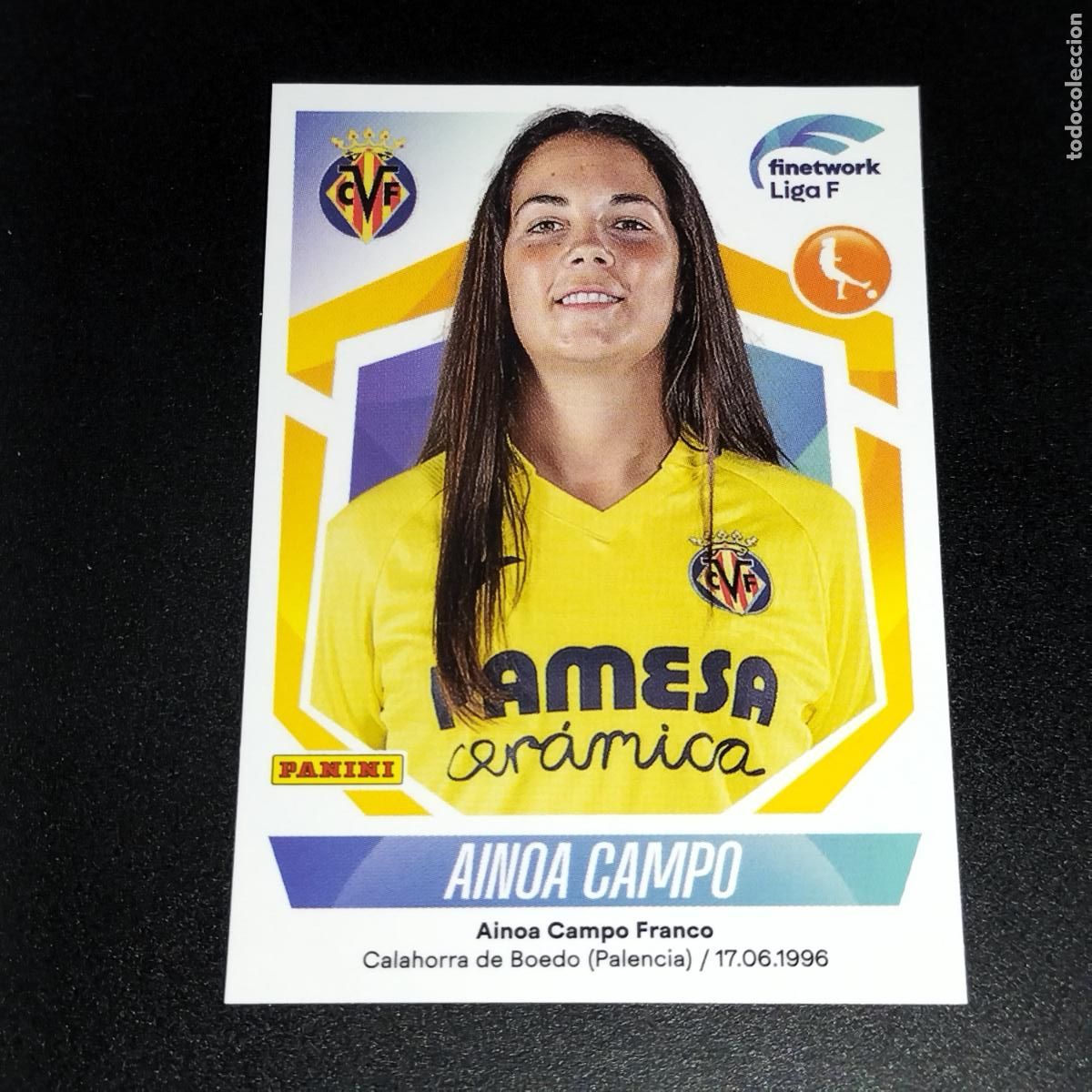 Cromos de f&uacute;tbol: N&ordm; 315 AINOA CAMPO VILLARREAL CROMOS FINETWORK LIGA F FEMENINA PANINI 2022 2023 22 23