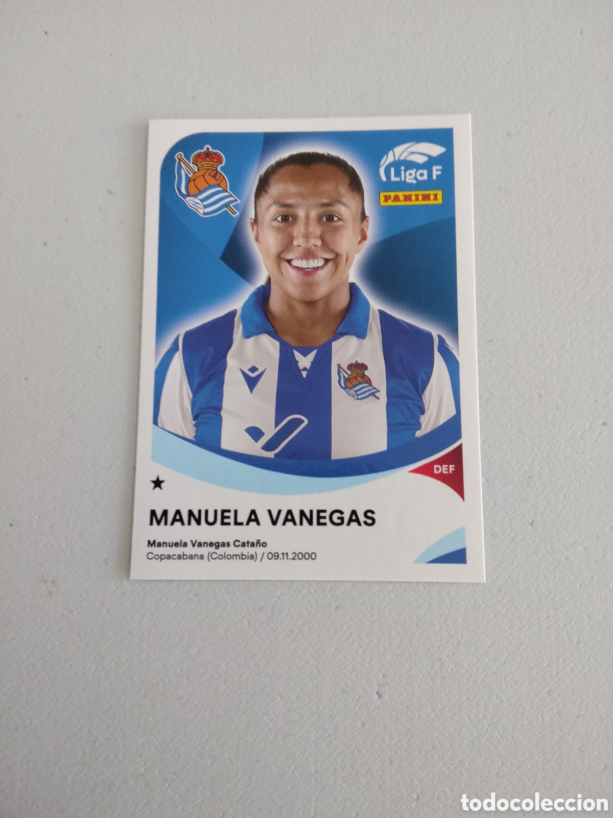 Cromos de f&uacute;tbol: 270 MANUELA VANEGAS REAL SOCIEDAD LIGA F 2024 2025