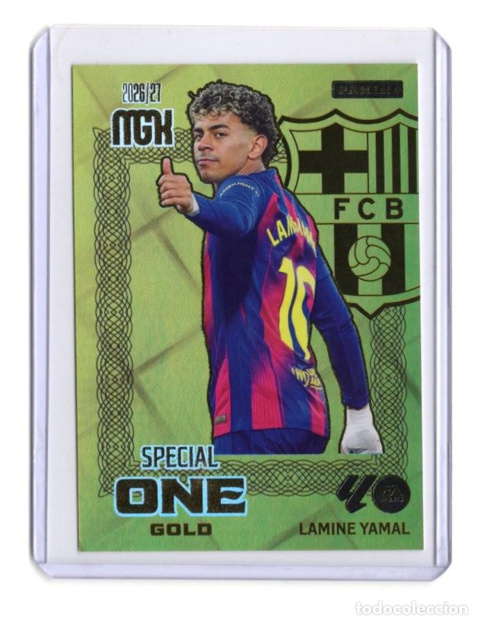 Cromos de f&uacute;tbol: LAMINE YAMAL SPECIAL ONE GOLD BARCELONA MEGACRACKS 2026 2027 26 27 MGK PANINI