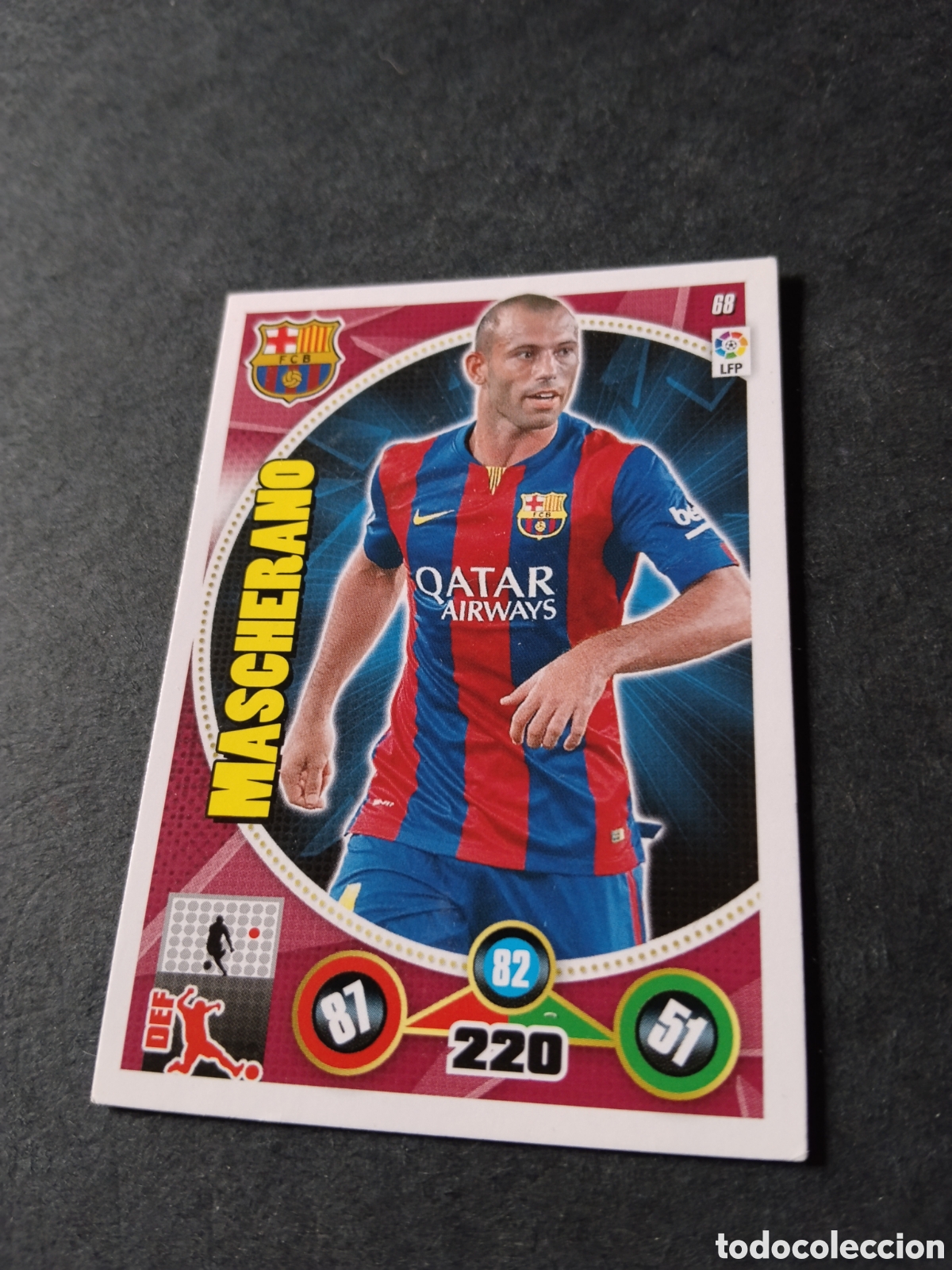 Cromos de f&uacute;tbol: Cromo futbol, mascherano, Barcelona