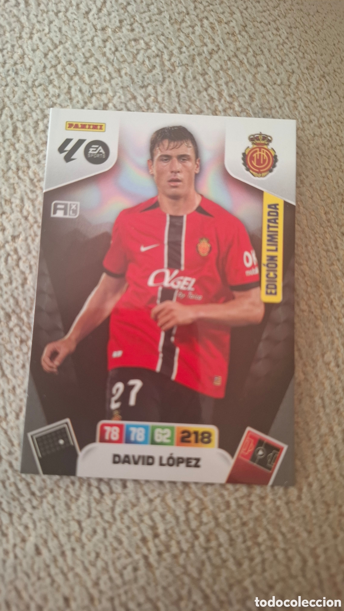 Cromos de f&uacute;tbol: ADRENALYN XL LA LIGA 25/26 CARD EDICION LIMITADA DAVID LOPEZ MALLORCA # PANINI