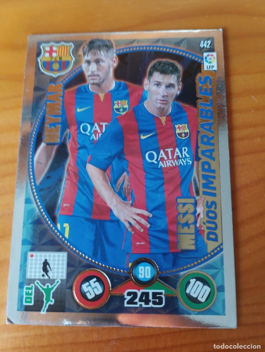 Cromos de f&uacute;tbol: PANINI ADRENALYN CROMO CARD FICHA LIGA 14 15 2014 2015 MESSI NEYMAR BARCELONA N&ordm; 442