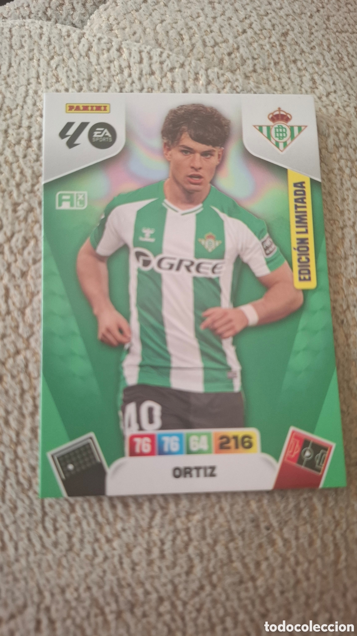 Cromos de f&uacute;tbol: ADRENALYN XL LA LIGA 25/26 CARD EDICION LIMITADA ORTIZ REAL BETIS # PANINI