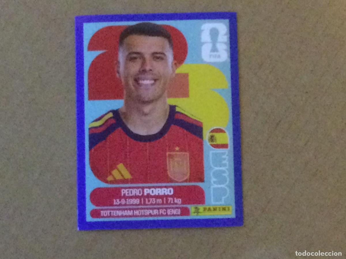 Cromos de f&uacute;tbol: Cromo panini mundial 2026, Pedro Porro Espa&ntilde;a, version EE.UU con bordes azules