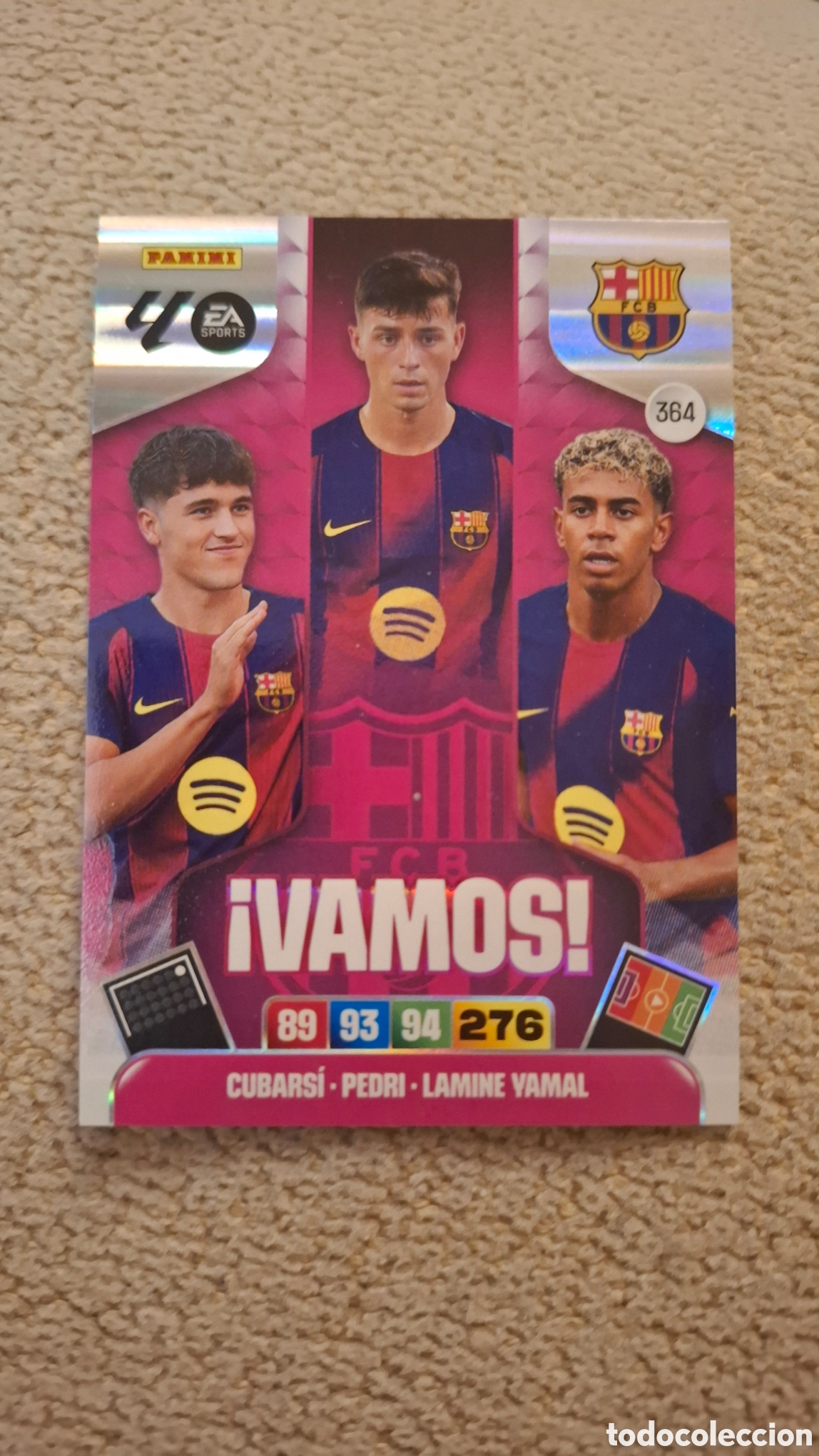 Cromos de f&uacute;tbol: 364 Cubars&iacute; Pedri Lamine Yamal, FC Barcelona, &iexcl;VAMOS! Panini Adrenalyn XL La Liga 2025 2026 25 26