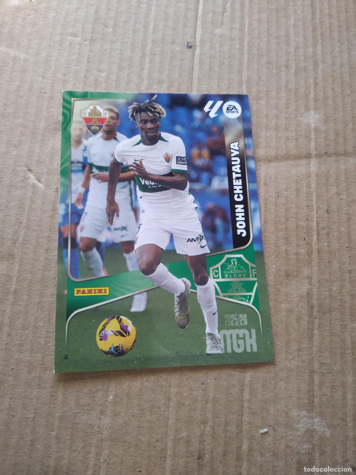 Cromos de f&uacute;tbol: 133 JOHN CHETAUYA ELCHE CROMO FUTBOL PANINI LIGA MGKS 25-26 MEGACRACKS 2025-2026