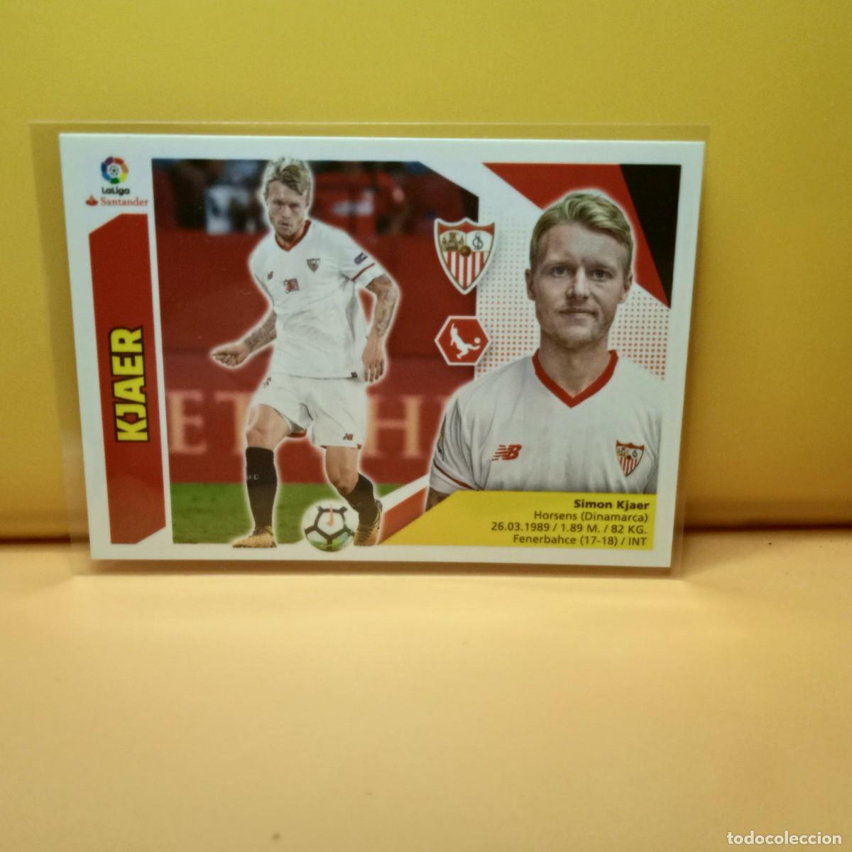 Cromos de f&uacute;tbol: EDICIONES ESTE 2017 2018 17 18 &Uacute;LTIMOS FICHAJES 45 SEVILLA F.C KJAER (4&ordf; EDICI&Oacute;N)