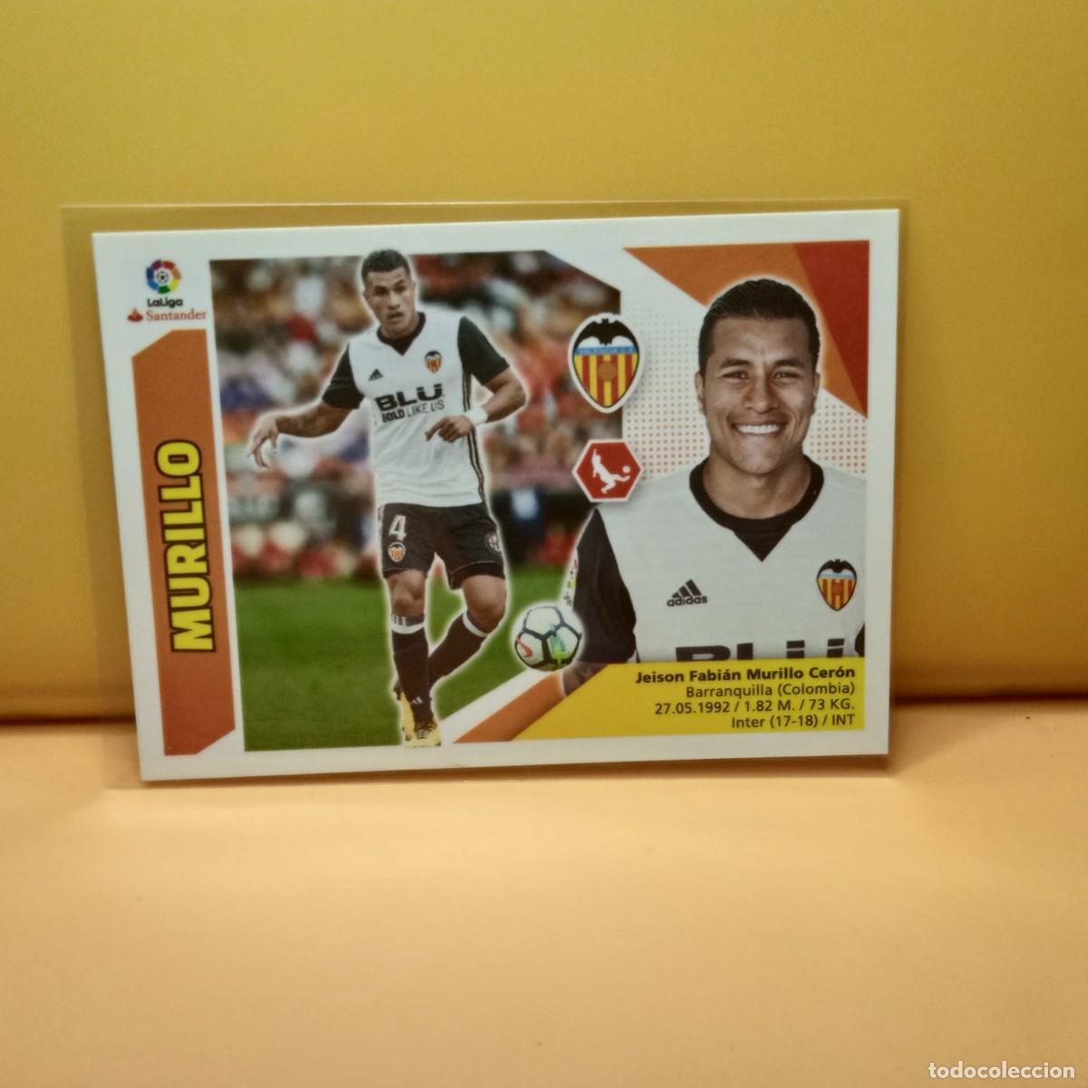 Cromos de f&uacute;tbol: EDICIONES ESTE 2017 2018 17 18 &Uacute;LTIMOS FICHAJES 51 VALENCIA C.F MURILLO (4&ordm; EDICI&Oacute;N)
