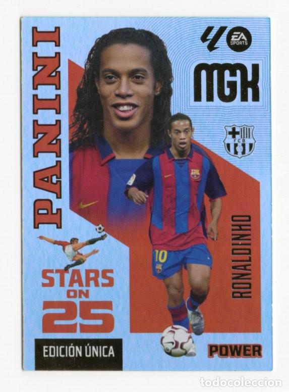Cromos de f&uacute;tbol: 436P RONALDINHO BARCELONA STARS ON 25 POWER EDICION UNICA MEGACRACKS 2026 2027 26 27 MGK PANINI