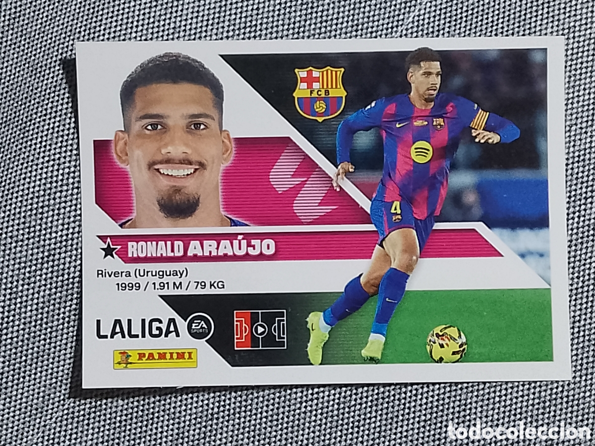 Cromos de f&uacute;tbol: RONALD ARAUJO. FC BARCELONA - LALIGA LA LIGA 26 27 N 6A 2026 2027 PANINI ESTE