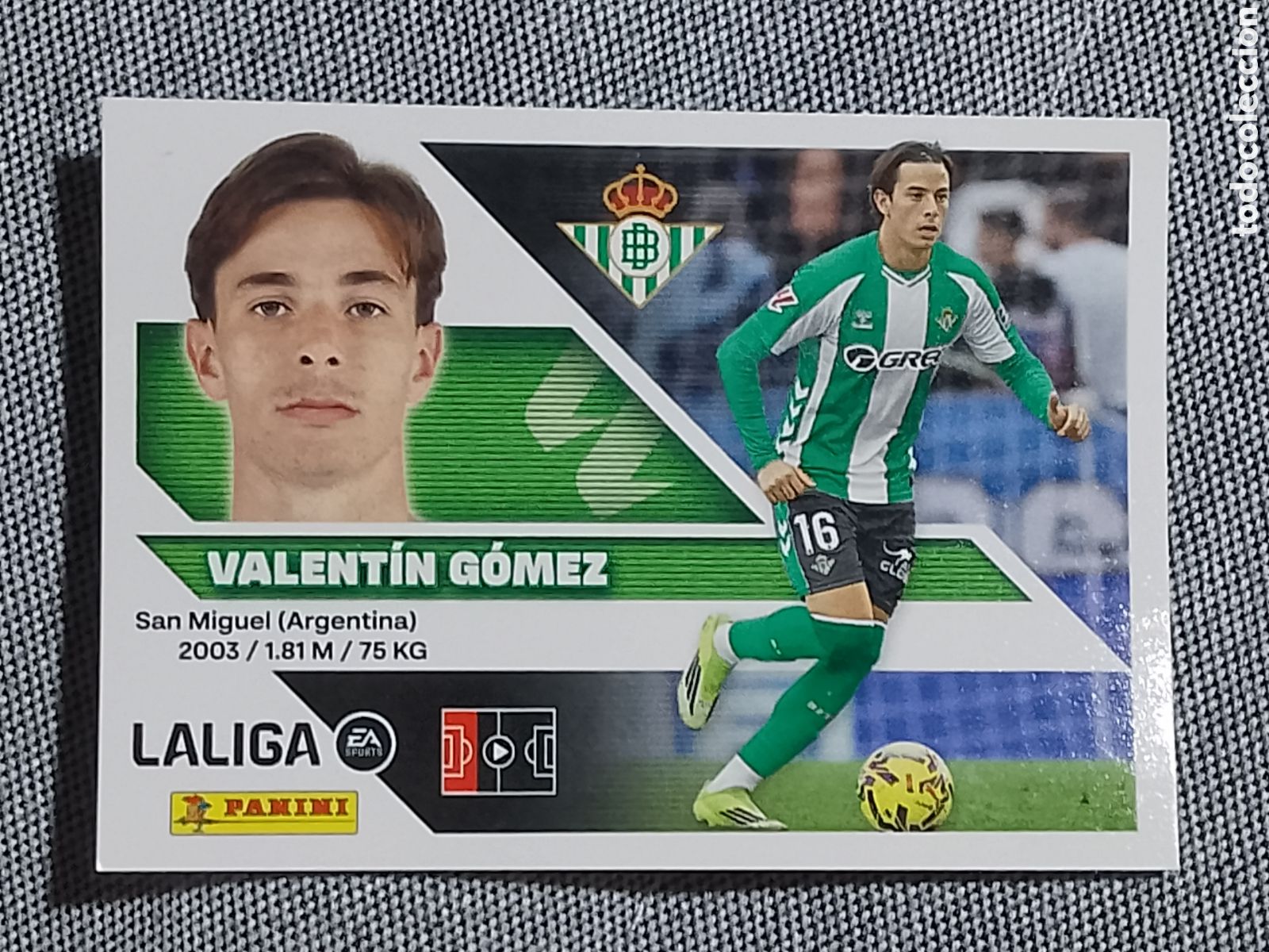 Cromos de f&uacute;tbol: VALENTIN GOMEZ - REAL BETIS - LALIGA LA LIGA 26 27 N 14 2026 2027 PANINI ESTE