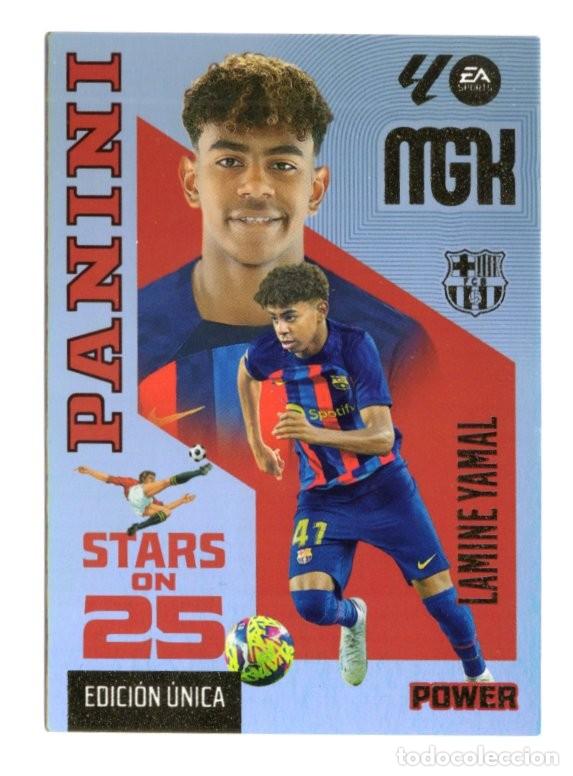 Cromos de f&uacute;tbol: 449P LAMINE YAMAL BARCELONA STARS ON 25 POWER EDICION UNICA MEGACRACKS 2026 2027 26 27 MGK