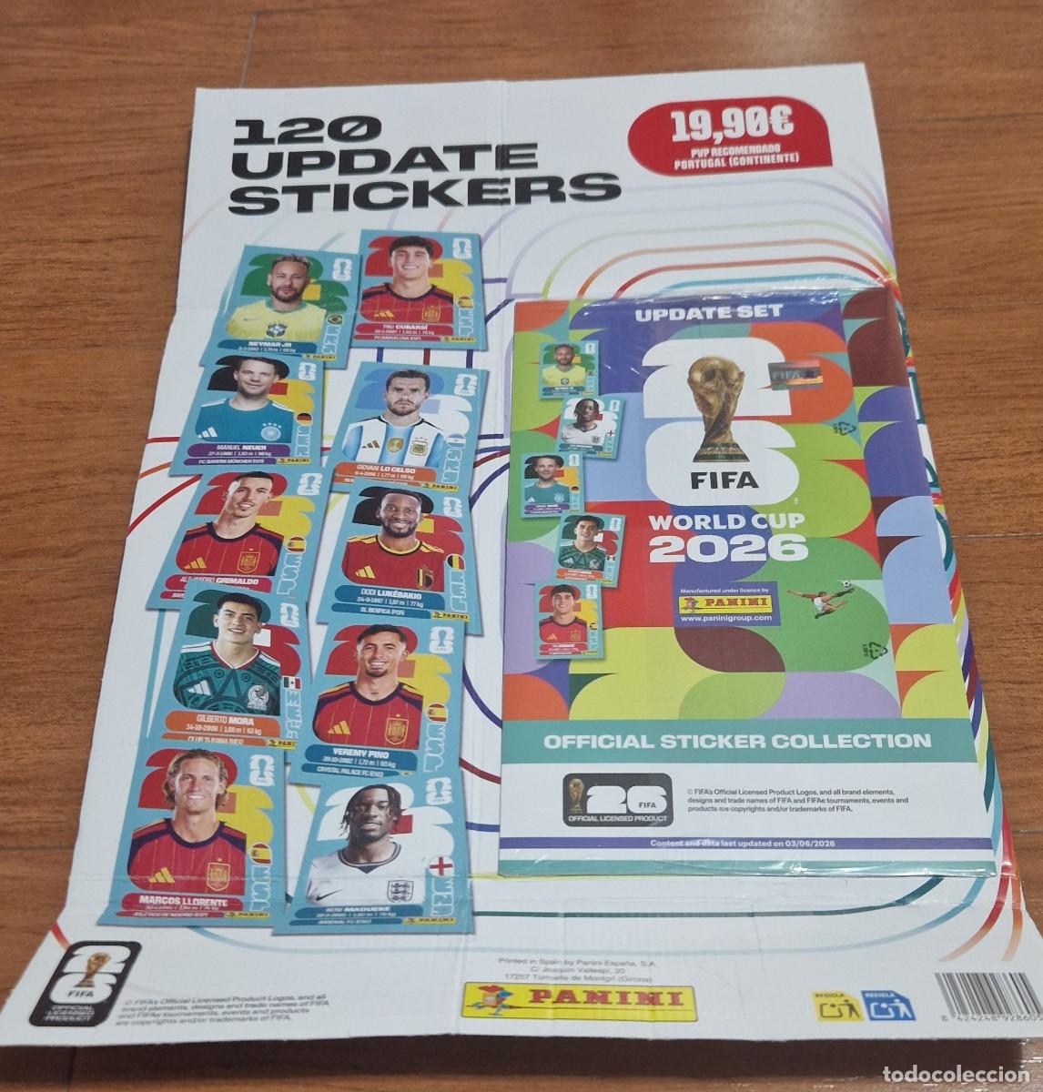Cromos de f&uacute;tbol: SET ACTUALIZACION PANINI MUNDIAL 2026 PANINI (120 CROMOS)WORLD CUP 2026