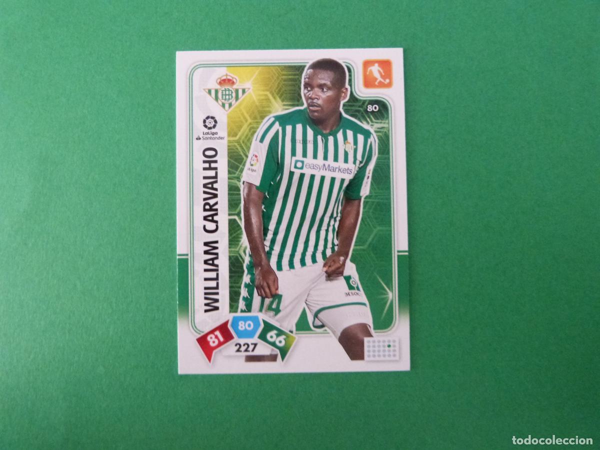 Cromos de f&uacute;tbol: TRADING CARD FUTBOL WILLIAM CARVALHO REAL BETIS BALOMPIE 80 LIGA ADRENALYN XL 2019-2020/19-20 PANINI