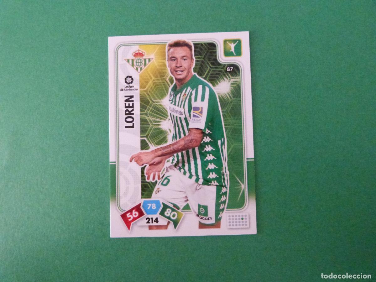Cromos de f&uacute;tbol: TRADING CARD FUTBOL LOREN REAL BETIS BALOMPIE N&ordm; 87 LIGA ADRENALYN XL 2019-2020/19-20 PANINI