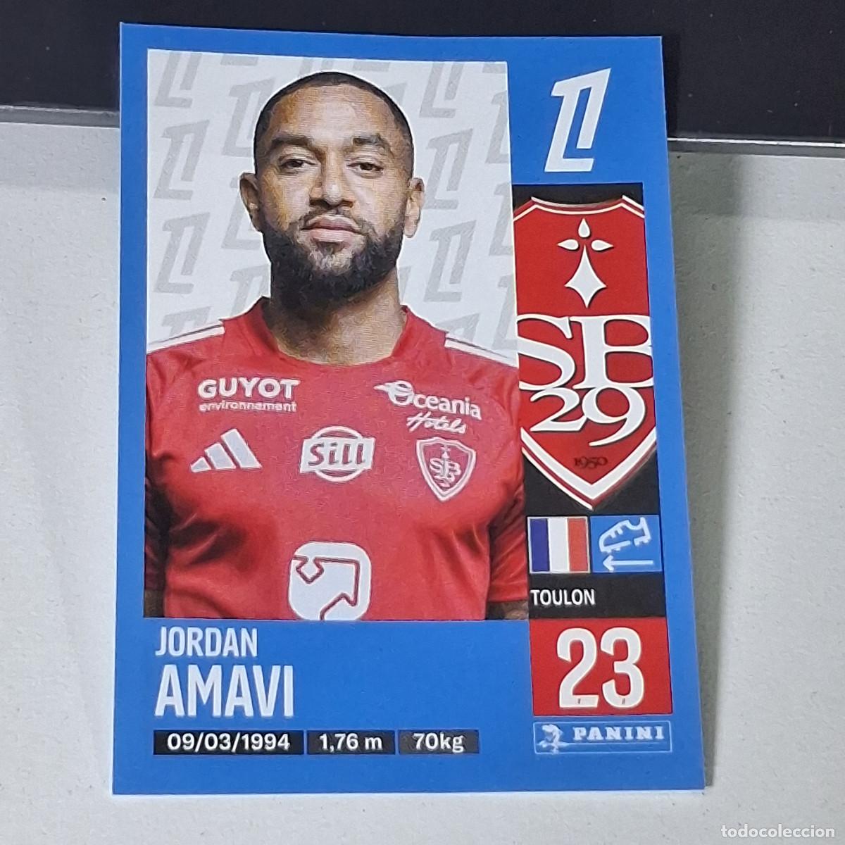 Cromos de f&uacute;tbol: B42 70 JORDAN AMAVI STADE BRESTOIS CROMO PANINI LIGUE 1 FOOT 24-25 LIGA FRANCIA 2024-2025