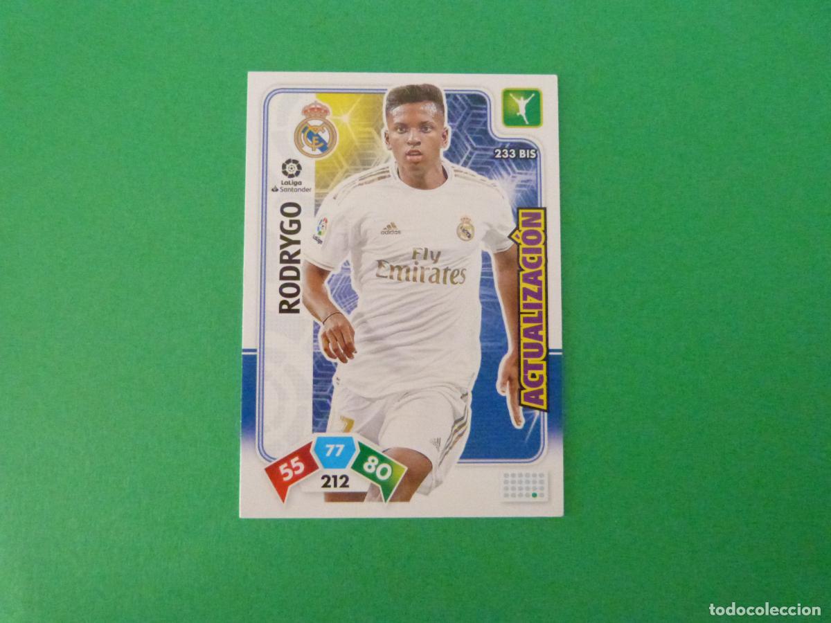 Cromos de f&uacute;tbol: TRADING CARD FUTBOL RODRYGO REAL MADRID C.F. N&ordm; 233 BIS LIGA ADRENALYN XL 2019-2020/19-20 PANINI