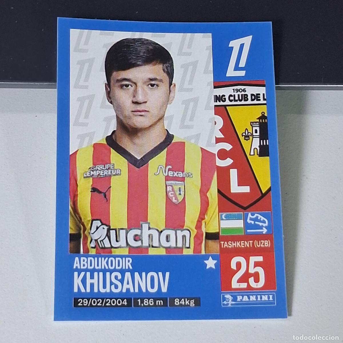 Cromos de f&uacute;tbol: B42 132 ABDUKODIR KHUSANOV LENS CROMO PANINI LIGUE 1 FOOT 24-25 LIGA FRANCIA 2024-2025