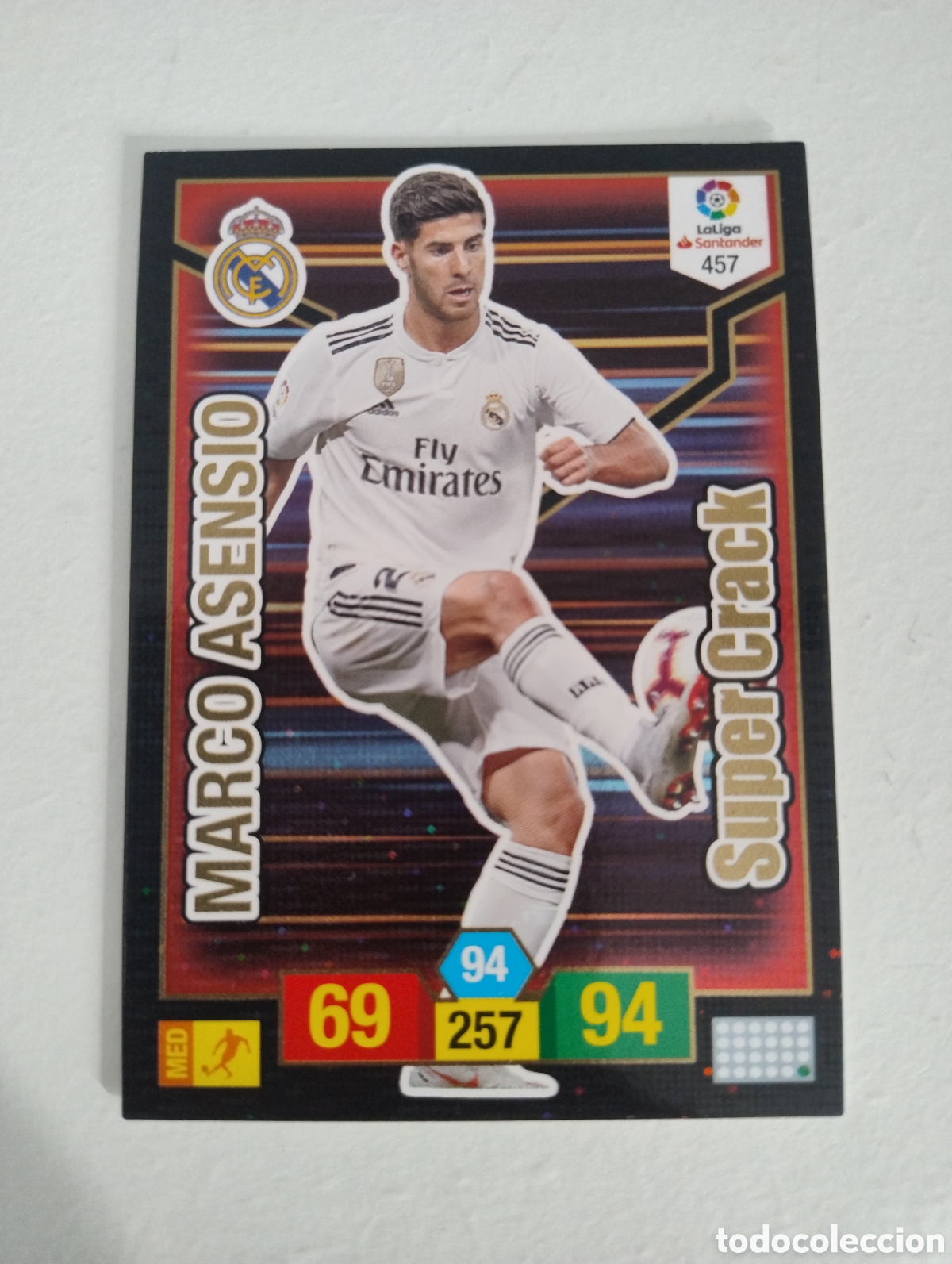 Cromos de f&uacute;tbol: 457 - Marco Asensio - Real Madrid - Adrenalyn XL Liga 2018 - 2019 Super Crack