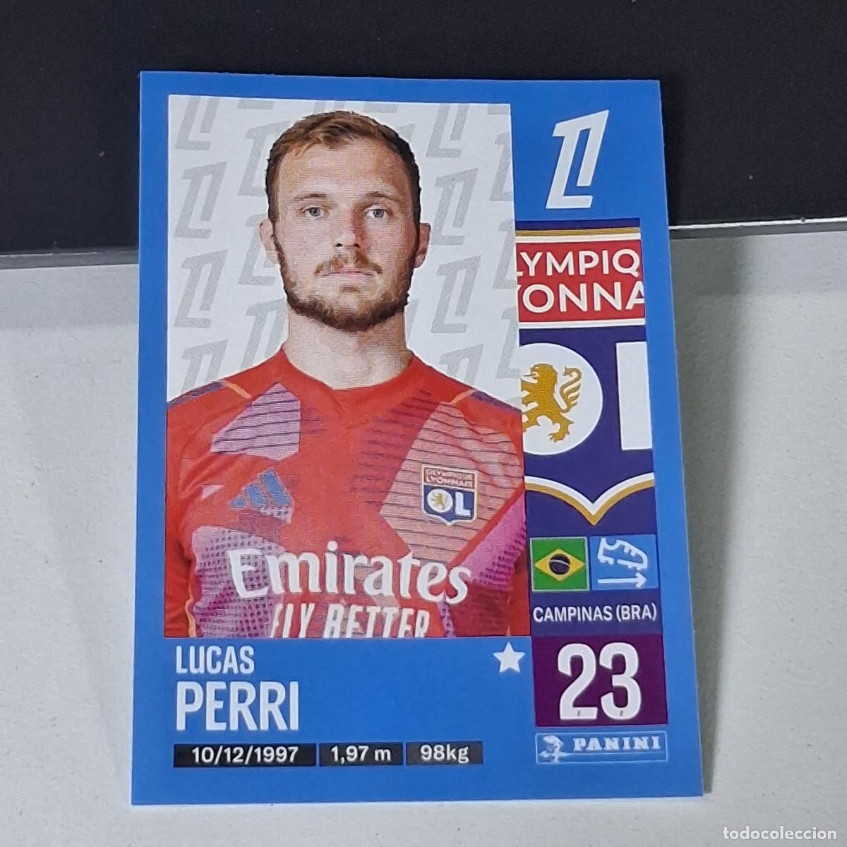 Cromos de f&uacute;tbol: B42 181 LUCAS PERRI OLYMPIQUE LYON CROMO PANINI LIGUE 1 FOOT 24-25 LIGA FRANCIA 2024-2025