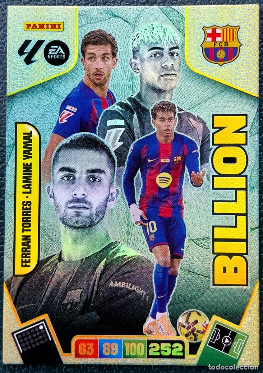 Cromos de f&uacute;tbol: FERRAN TORRES - LAMINE YAMAL FC BARCELONA BILLION FICHAS ALBUM ADRENALYN XL 2025 2026 25 26