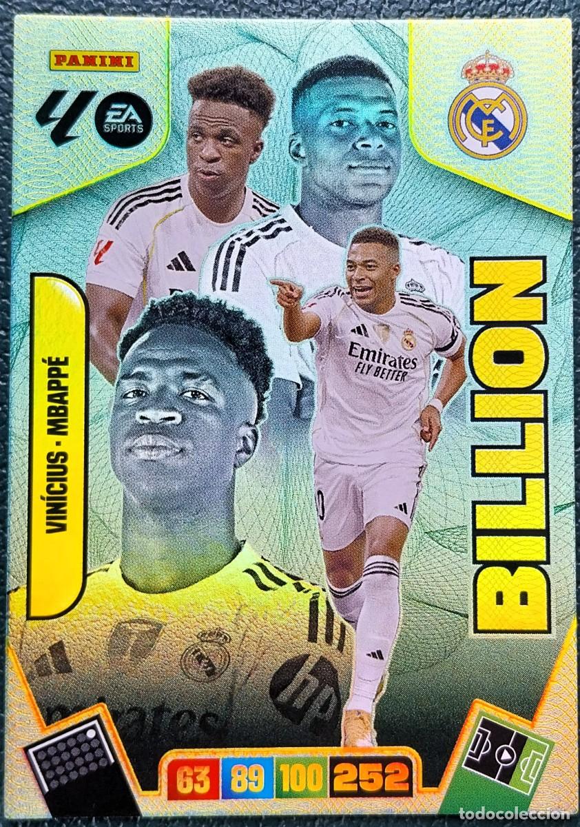Cromos de f&uacute;tbol: VINICIUS - MBAPPE REAL MADRID BILLION FICHAS ALBUM ADRENALYN XL 2025 2026 25 26