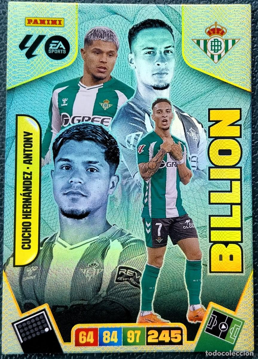 Cromos de f&uacute;tbol: CUCHO HERNANDEZ - ANTONY REAL BETIS BILLION FICHAS ALBUM ADRENALYN XL 2025 2026 25 26
