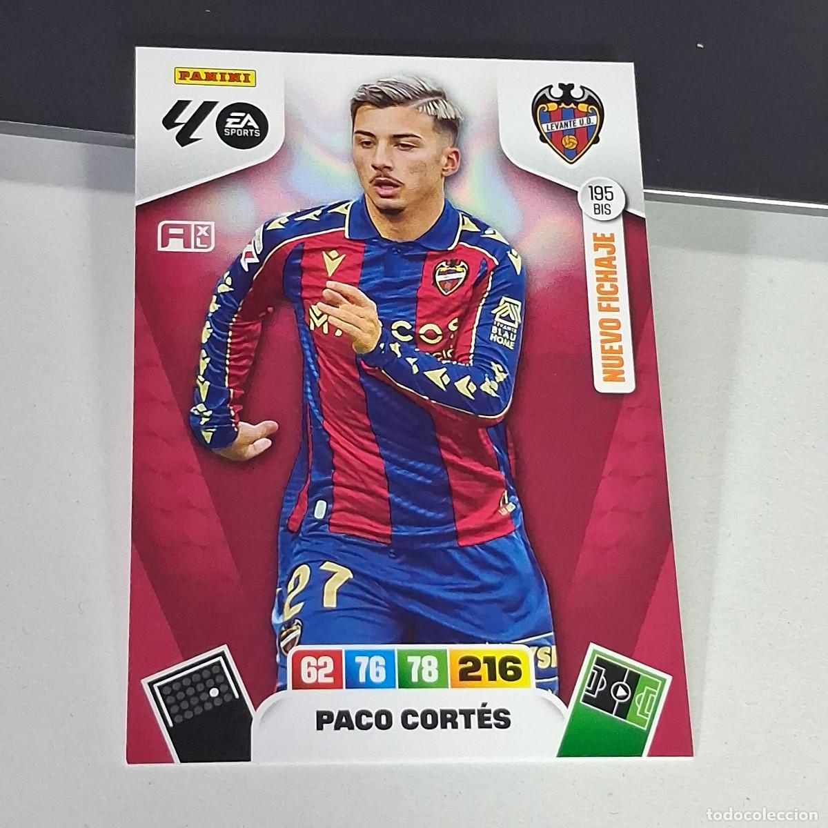 Cromos de f&uacute;tbol: B53 195BIS 195 BIS PACO CORTES LEVANTE NUEVO FICHAJE LIGA ADRENALYN XL 2025 2026 25 26 PANINI