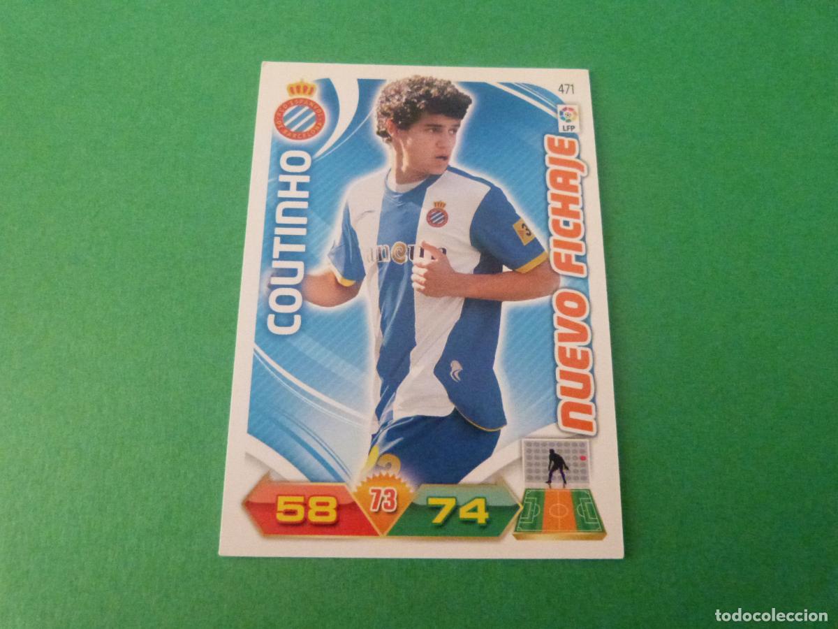 Cromos de f&uacute;tbol: TRADING CARD FUTBOL COUTINHO R.C.D. ESPA&Ntilde;OL-ESPANYOL N&ordm; 471 LIGA ADRENALYN XL 2011-2012/11-12 PANINI