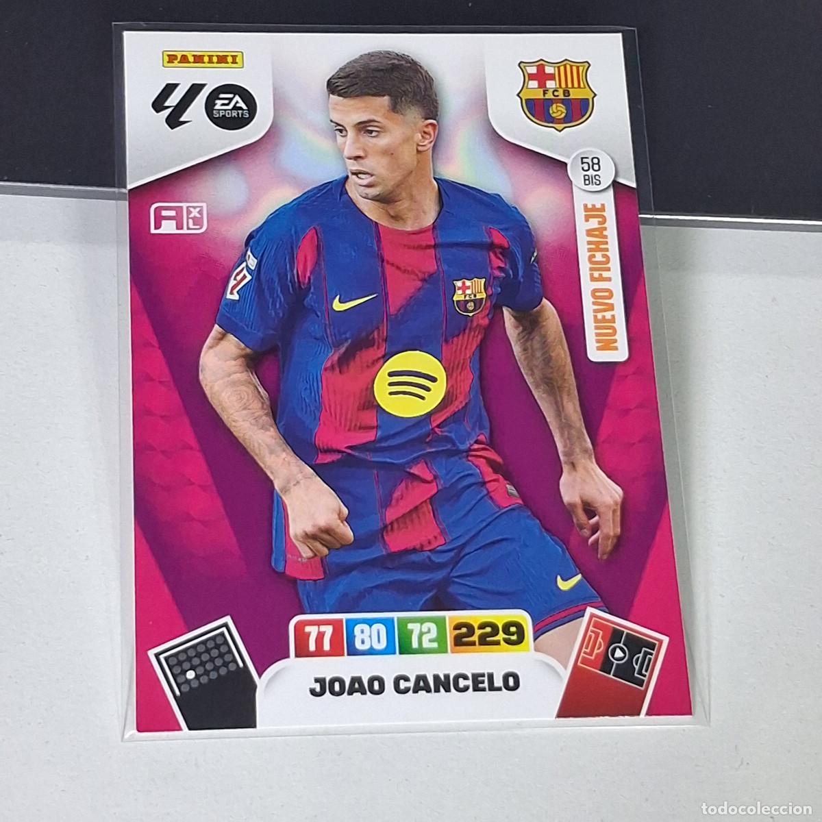 Cromos de f&uacute;tbol: B53 58BIS 58 BIS JOAO CANCELO BARCELONA NUEVO FICHAJE BAR&Ccedil;A CARD PANINI ADRENALYN XL 2025 2026 25 26