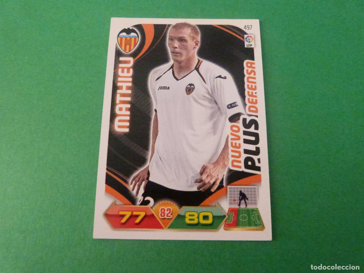 Cromos de f&uacute;tbol: TRADING CARD FUTBOL MATHIEU VALENCIA C.F. N&ordm; 497 LIGA ADRENALYN XL 2011-2012/11-12 PANINI