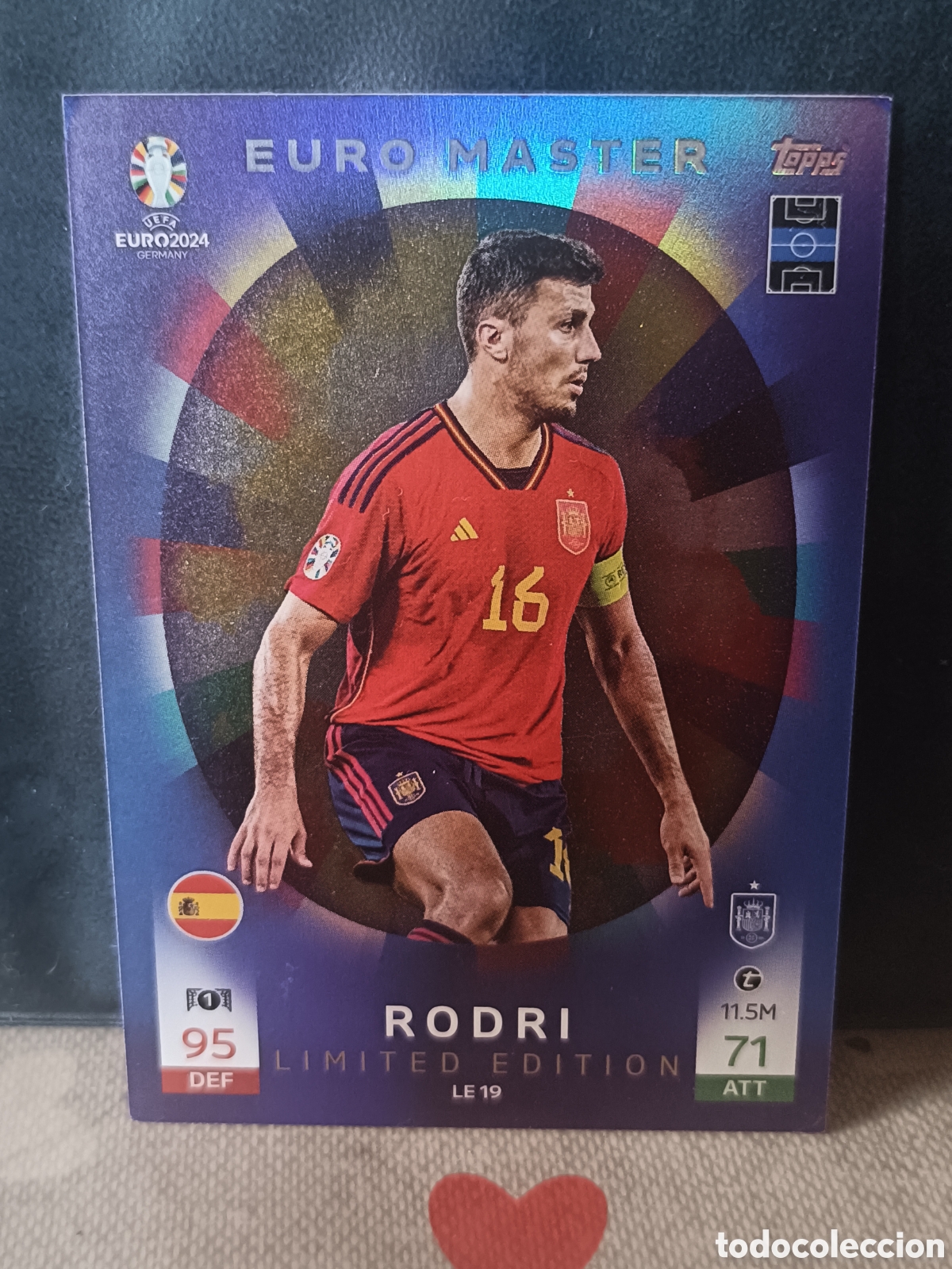 Football Stickers: RODRI EURO MASTER EDICION LIMITADA TOPPS EURO 2024 ESPA&Ntilde;A
