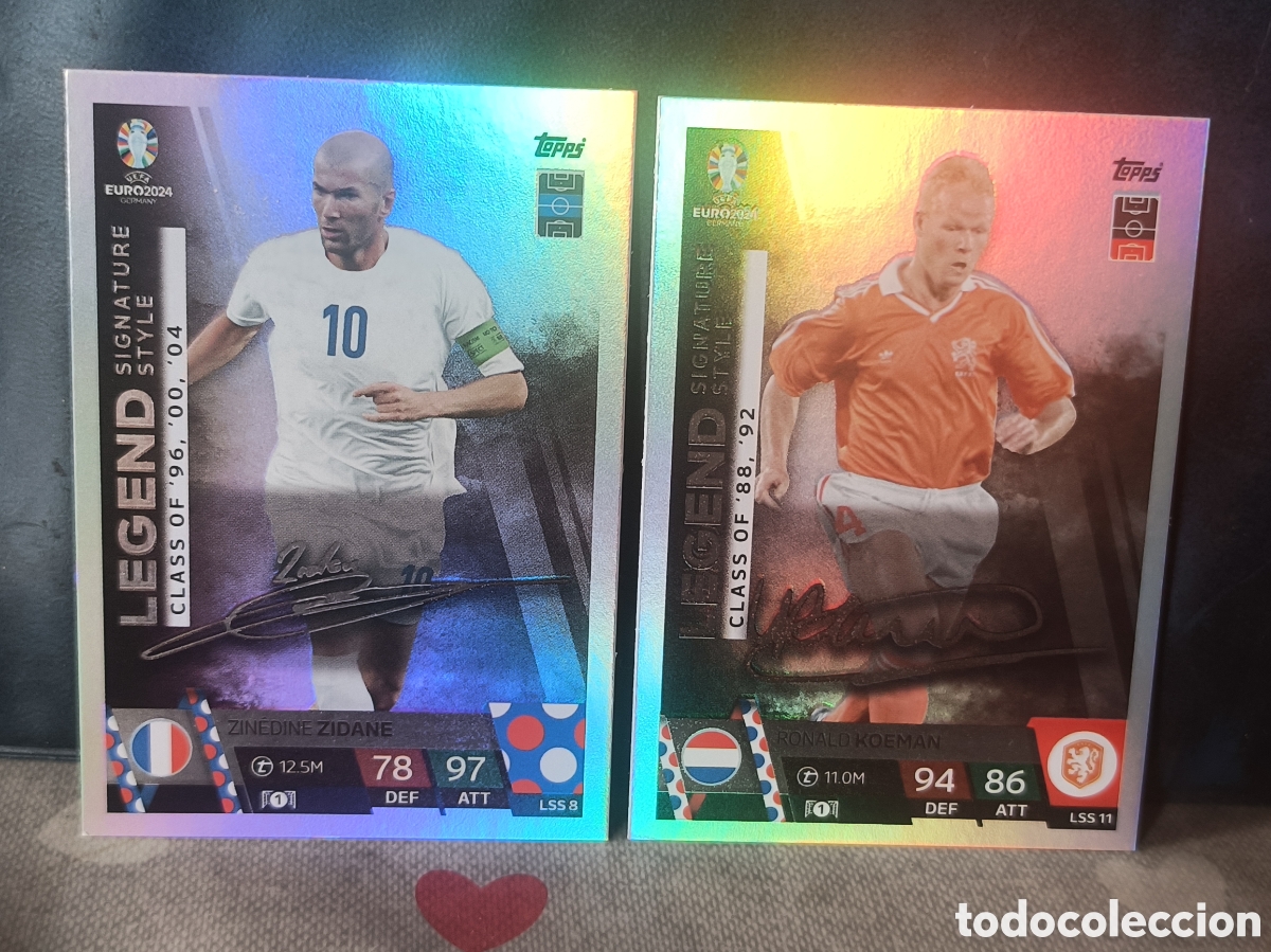 Football Stickers: Zinedine Zidane y Ronald Koeman LEGEND SIGNATURE STYLE EURO 2024 TOPPS