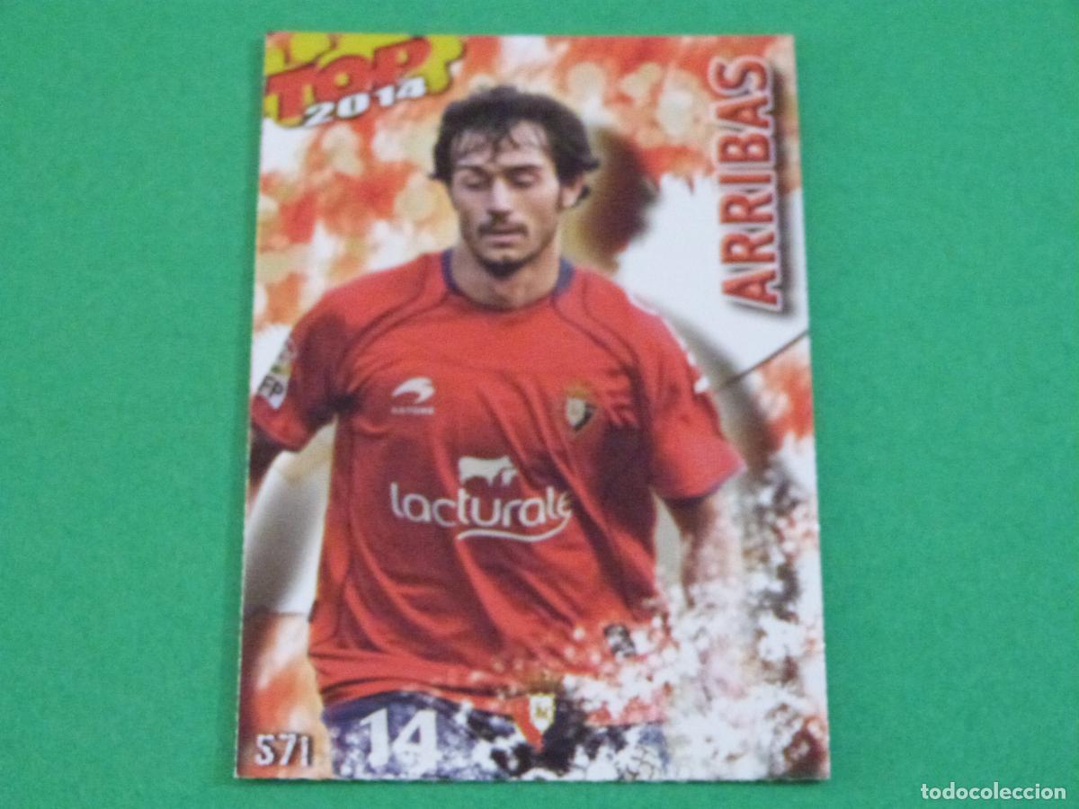 Cromos de f&uacute;tbol: TRADING CARD FUTBOL ARRIBAS AT. OSASUNA BRILLO N&ordm; 571 FICHAS LIGA TOP MUNDICROMO 2013-2014/13-14