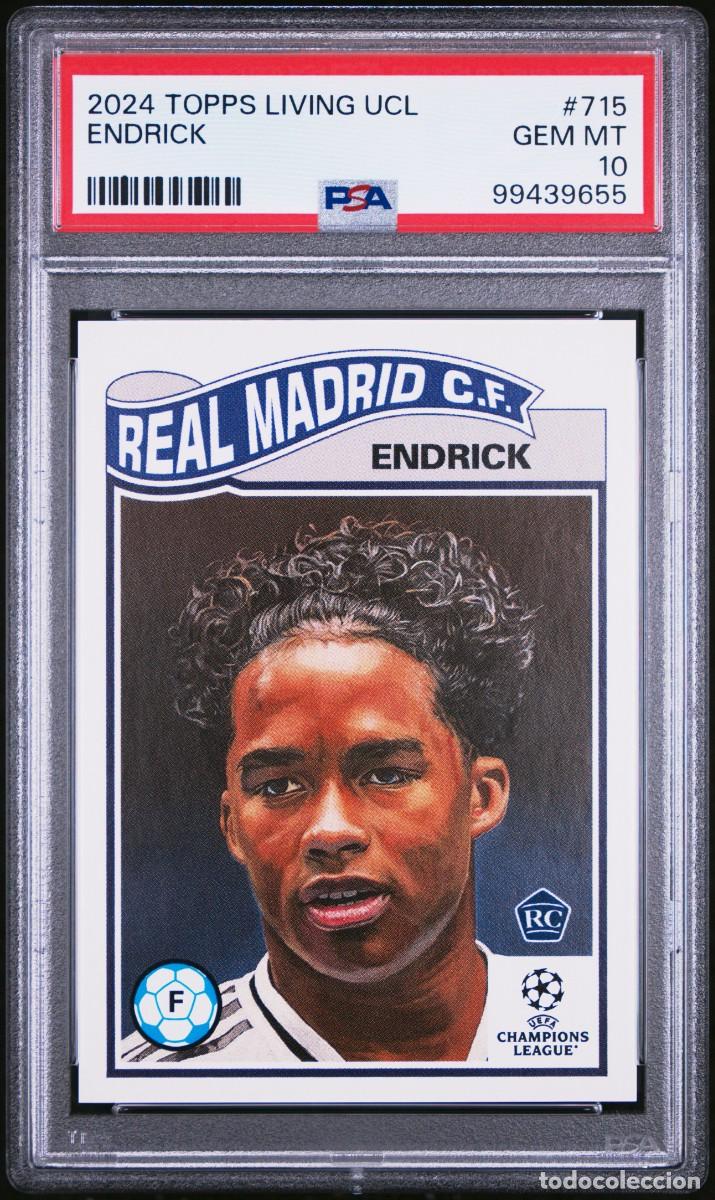 Figurine di Calcio: Rookie Endrick #715 Real Madrid Topps Living UCL 2024 2025 PSA 10