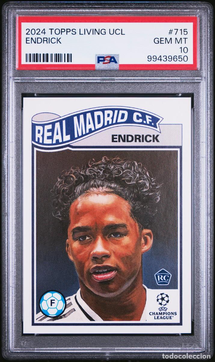Football Stickers: Rookie Endrick #715 Real Madrid Topps Living UCL 2024 2025 PSA 10