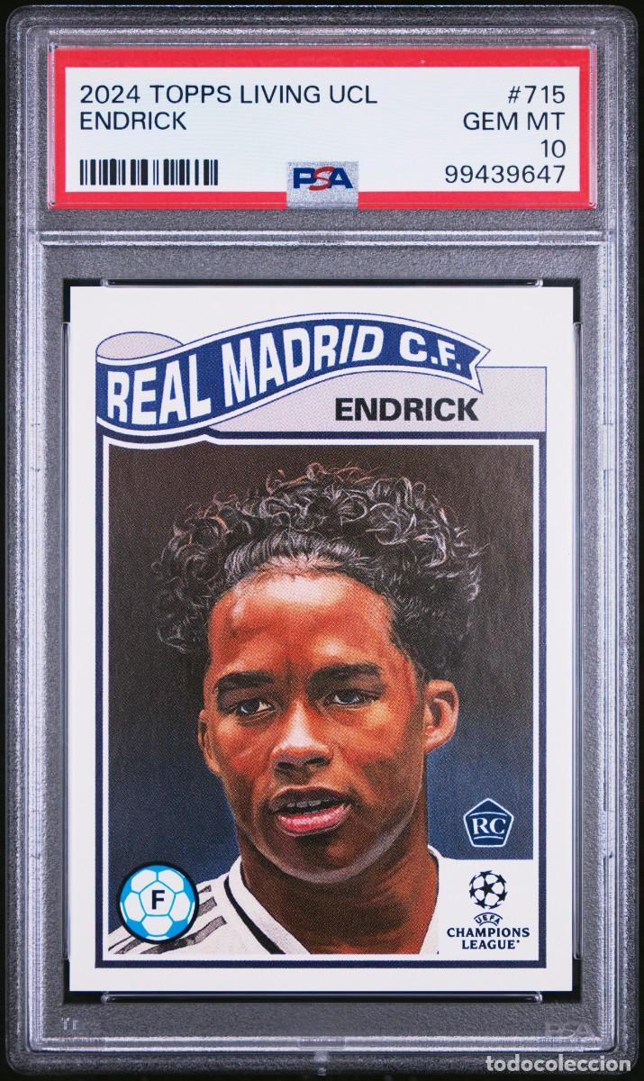 Fu&szlig;ball-Sticker: Rookie Endrick #715 Real Madrid Topps Living UCL 2024 2025 PSA 10