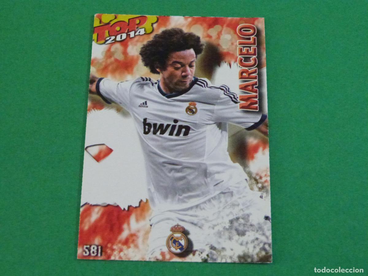 Cromos de f&uacute;tbol: TRADING CARD FUTBOL MARCELO REAL MADRID CF MATE N&ordm; 581 FICHAS LIGA TOP MUNDICROMO 2013-2014/13-14