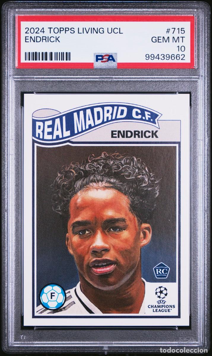 Cromos de Futebol: Rookie Endrick #715 Real Madrid Topps Living UCL 2024 2025 PSA 10