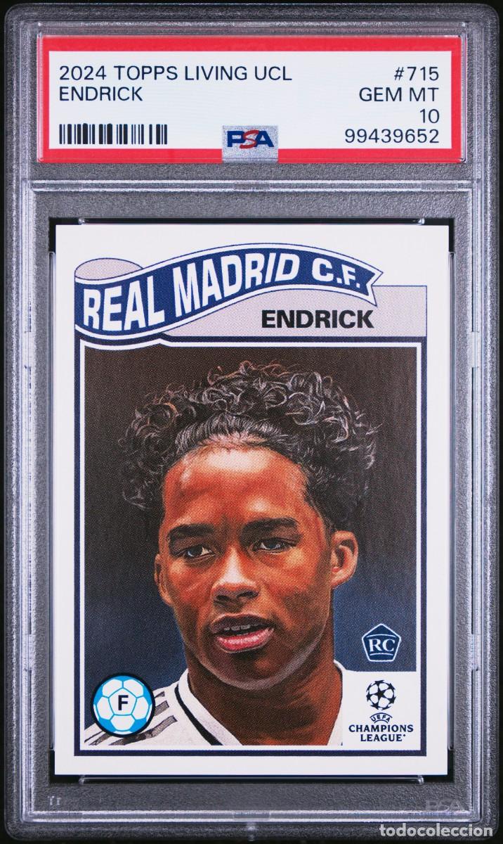 Football Stickers: Rookie Endrick #715 Real Madrid Topps Living UCL 2024 2025 PSA 10