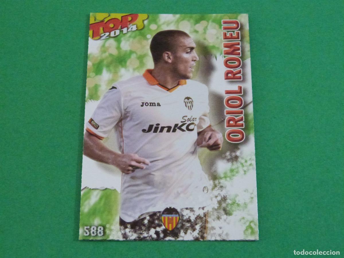 Cromos de f&uacute;tbol: TRADING CARD FUTBOL ORIOL ROMEU VALENCIA CF BRILLO N&ordm; 588 FICHAS LIGA TOP MUNDICROMO 2013-2014/13-14