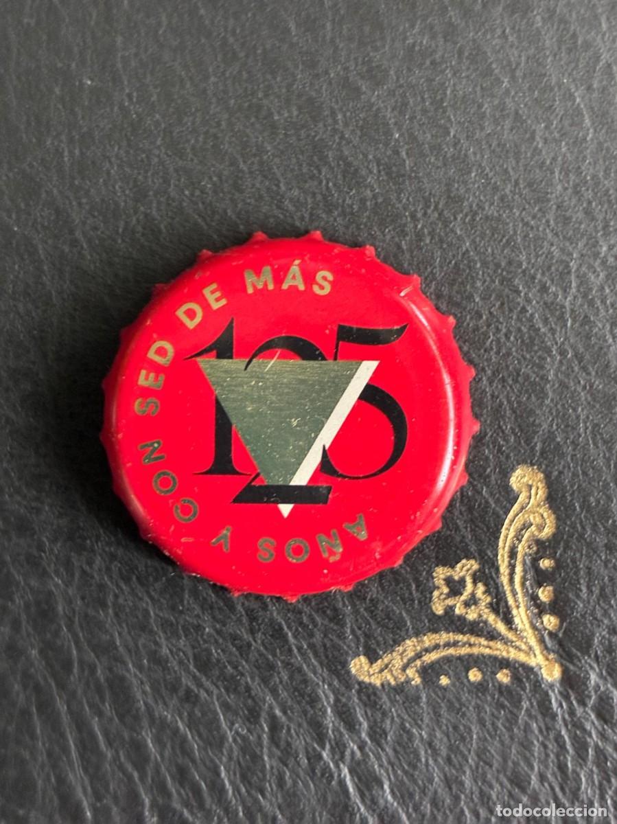 Cromos de f&uacute;tbol: Chapa de cerveza AMBAR 125 A&Ntilde;OS Y CON SED DE M&Aacute;S ROJA BOTTLE CAP usada beer birra