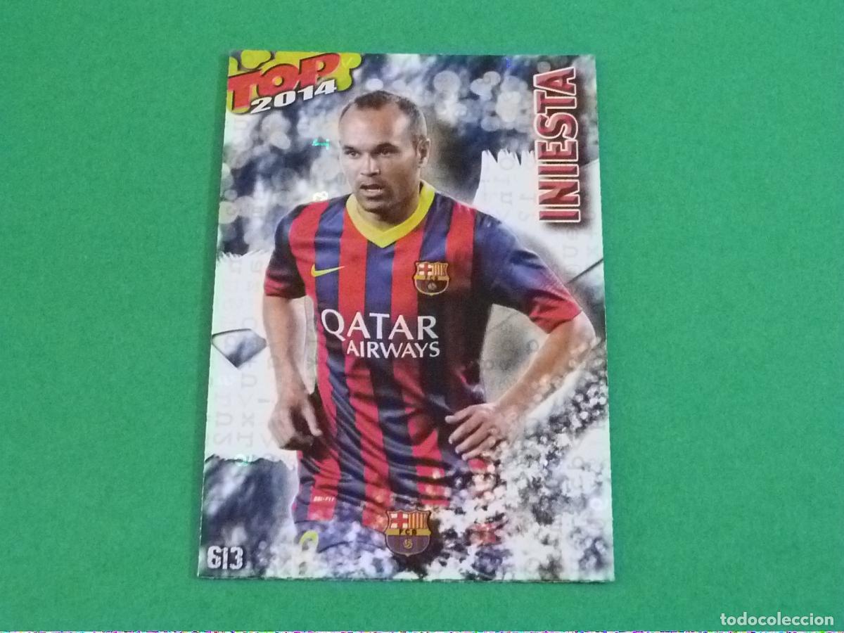 Football Stickers: TRADING CARD FUTBOL INIESTA FC BARCELONA BRILLO N&ordm; 613 FICHAS LIGA TOP MUNDICROMO 2013-2014/13-14